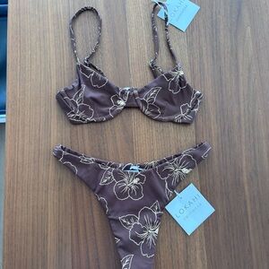 Lokahi Brown Floral Bikini Set